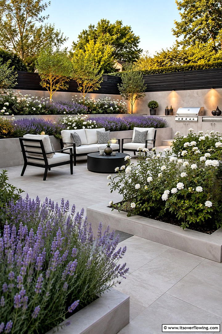 Elegant Patio Tiered Garden - 30 Tiered Garden Ideas for Sloped Yards and Visual Interest
