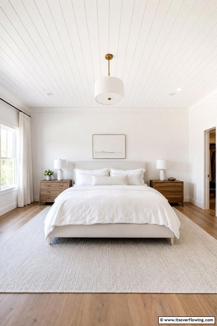 Elegant White Simplicity - 30 Shiplap Ceiling Ideas to Add Farmhouse Charm Anywhere