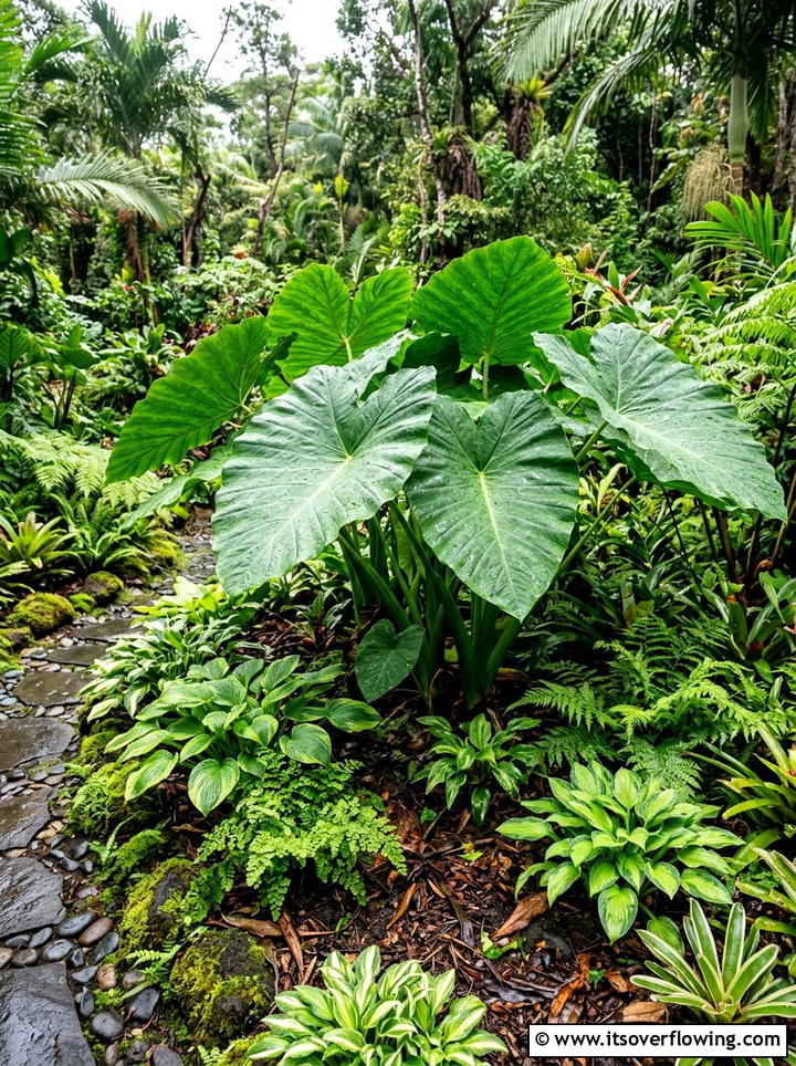 Elephant Ear Plant Landscape - 25 garden ideas for tropical style
