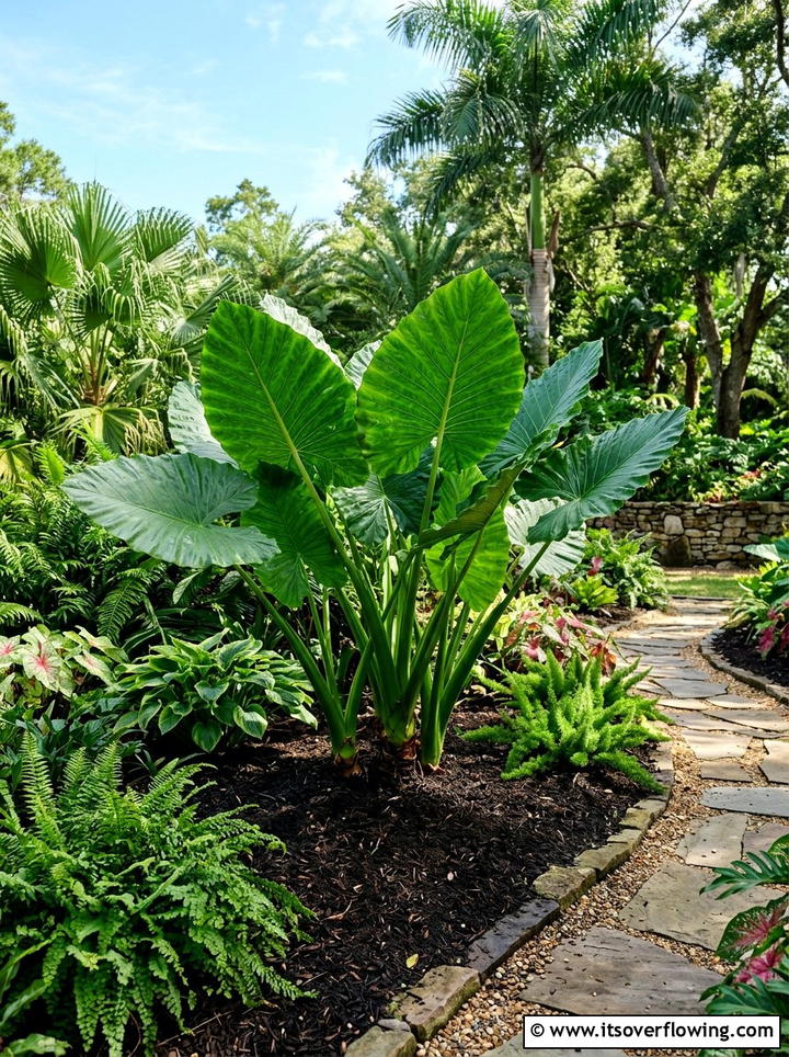 Elephant ear garden - 25 garden design ideas with tropical foliage