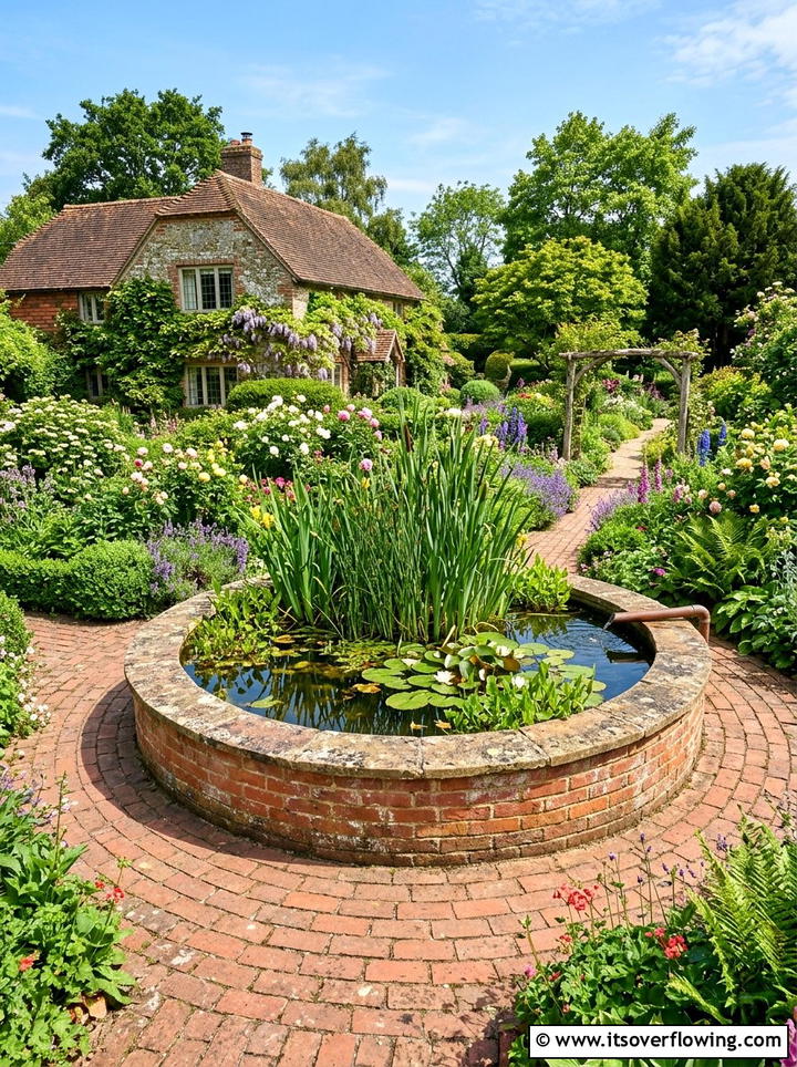 Elevated Brick Pond Basin - 25 creative garden ideas with mini ponds