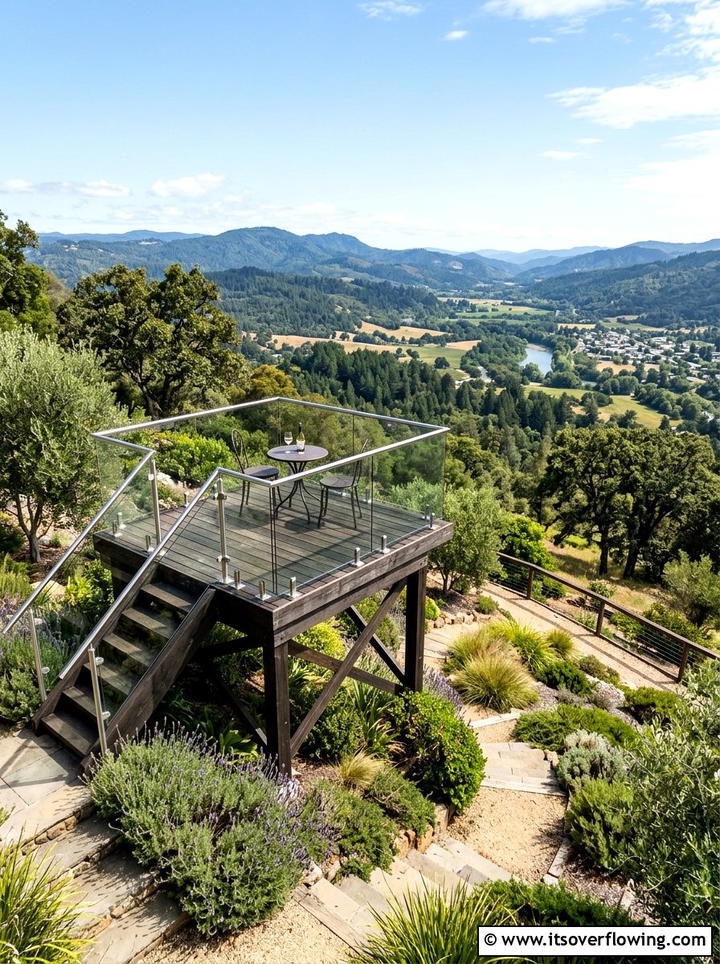 Elevated Viewing Platform - 25 garden ideas for uneven ground