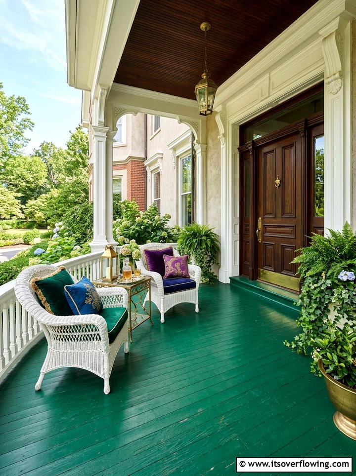 Emerald Green Porch Floor - 25 front porch ideas with painted floor