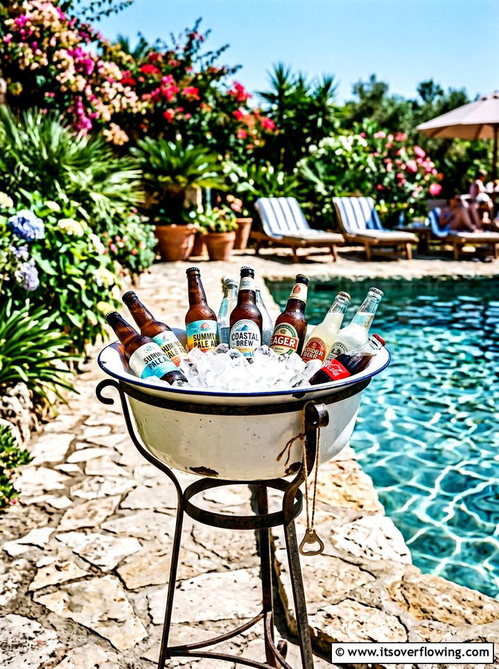 Enamel Basin Beverage Cooler - 25 reusing old things ideas for patio