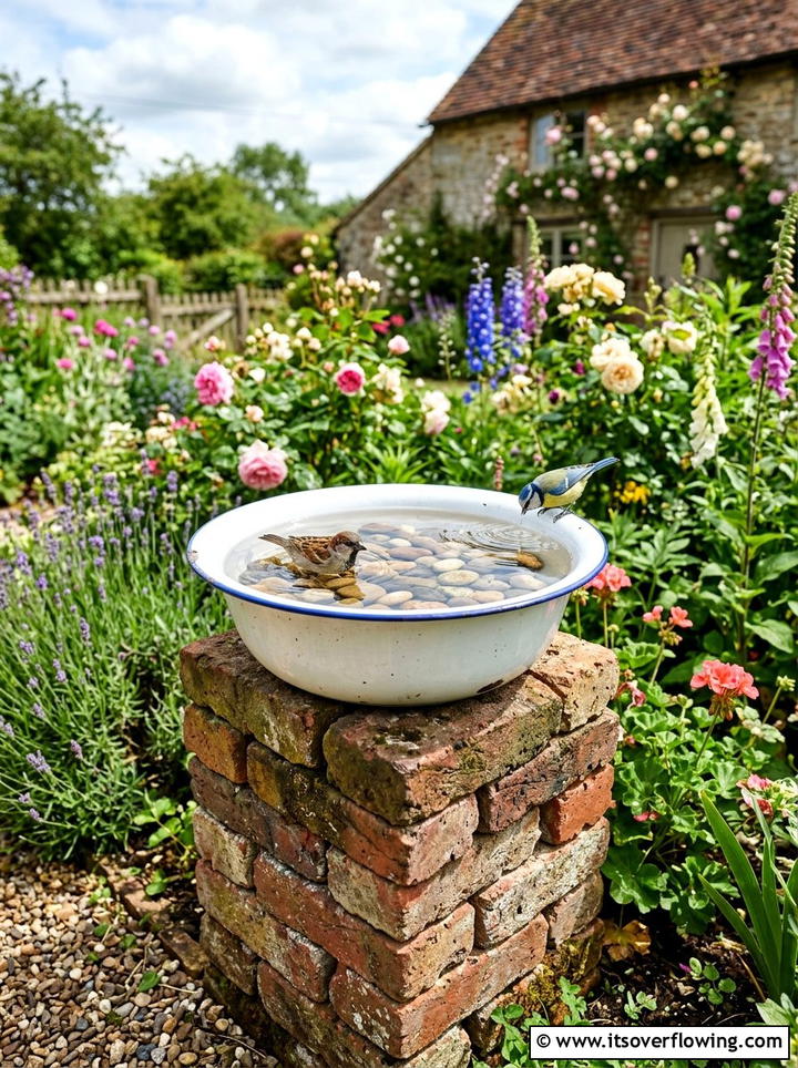 Enamel basin bird bath - 25 reusing old things ideas for bird baths