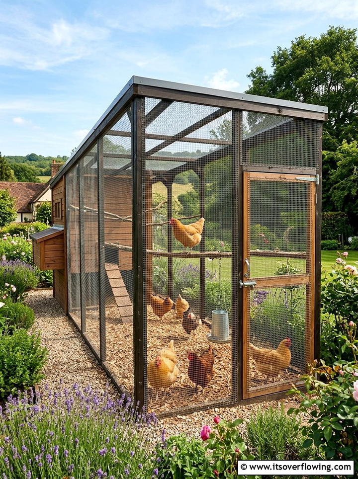 Enclosed Chicken Run - 25 creative garden ideas with chicken coop gardens