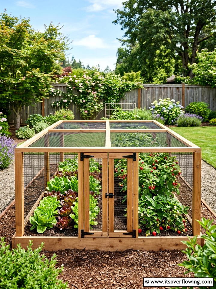 Enclosed garden bed with fence - 25 garden ideas with raised beds