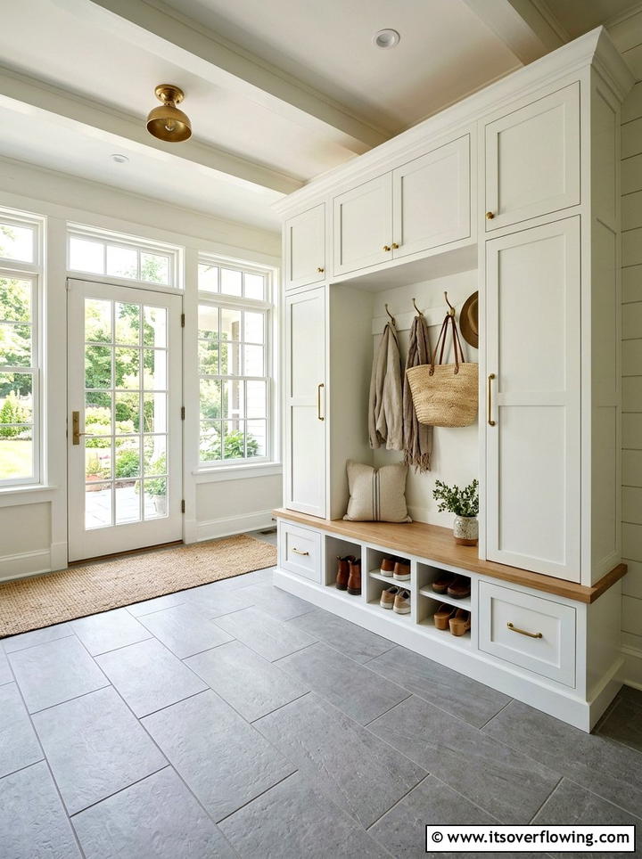 Enclosed porch mudroom cabinet - 25 front porch ideas with shoe storage