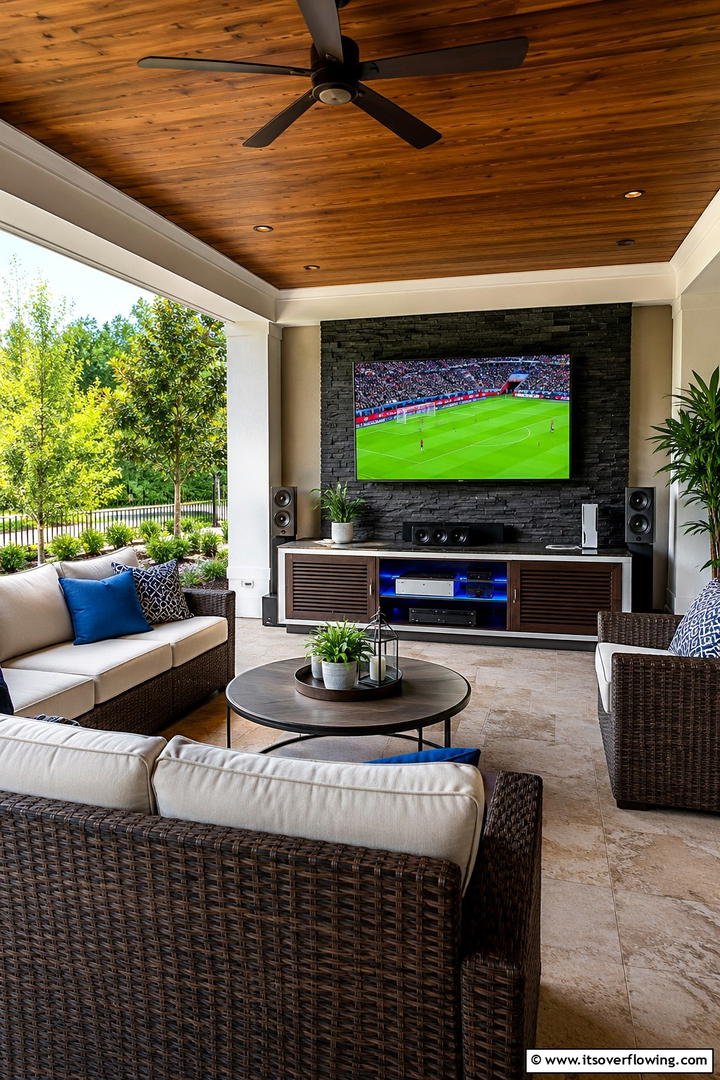 Energy Efficient Display Solutions - 30 Outdoor TV Ideas for Entertainment Under the Sky