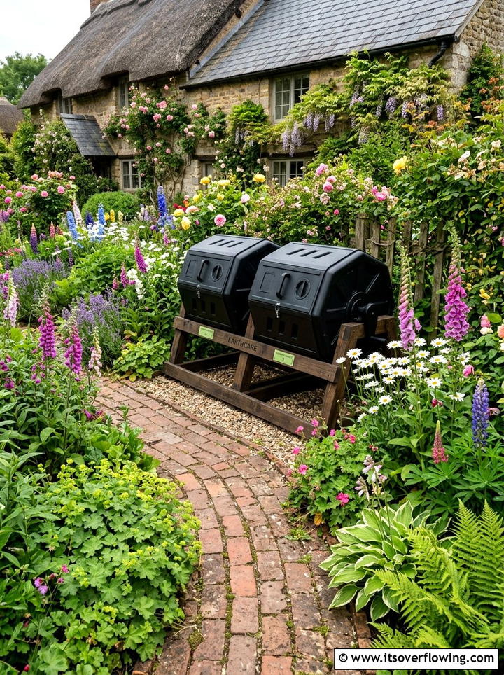 English Cottage Garden Dual Tumbler - 25 creative garden ideas with composting stations