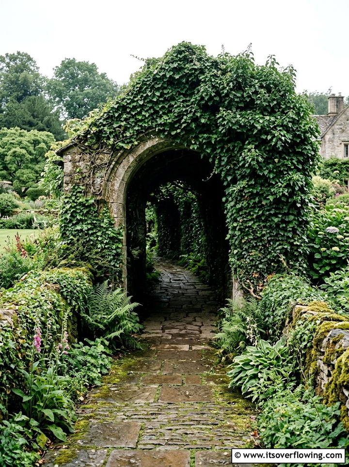 English Ivy Tunnel - 25 creative garden ideas with trellis tunnel