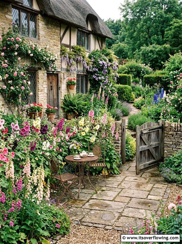 English cottage patio - 25 garden ideas with patio
