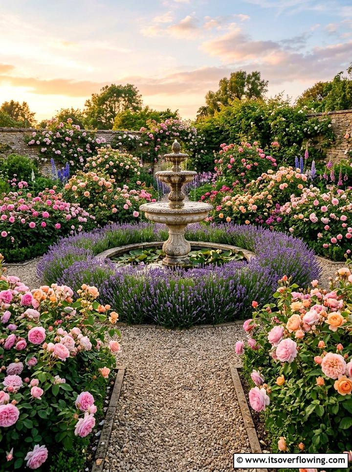 English rose garden - 25 creative garden ideas with maximal flower color
