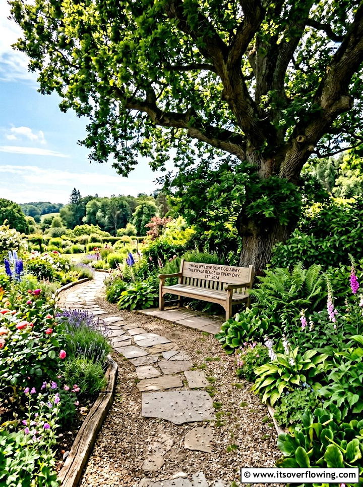 Engraved garden bench - 25 backyard decorating ideas with personalized decor