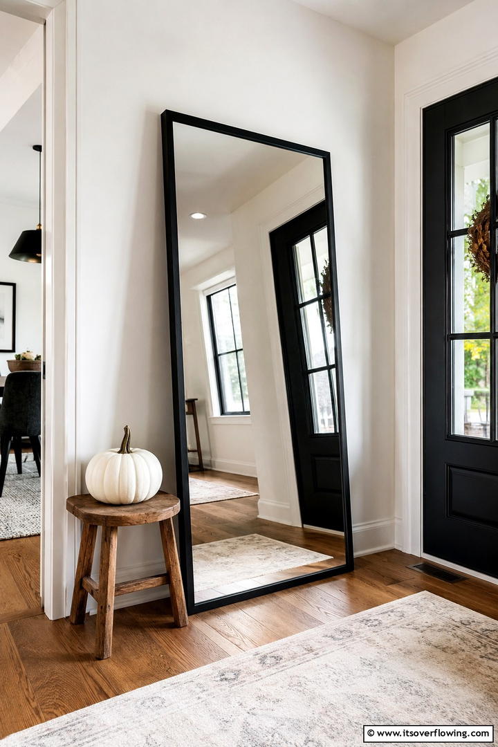 Entryway Mirror Moment - 50 Minimalist Fall Decor Ideas to Upgrade Spaces Now