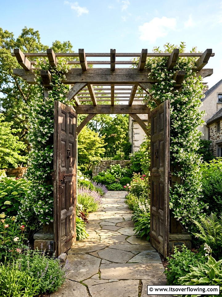 Entryway Pergola With Old Doors - 25 upcycled garden ideas with old doors