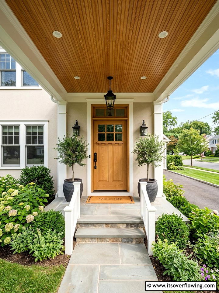 Entryway porch ceiling - 25 front porch ideas with beadboard ceiling
