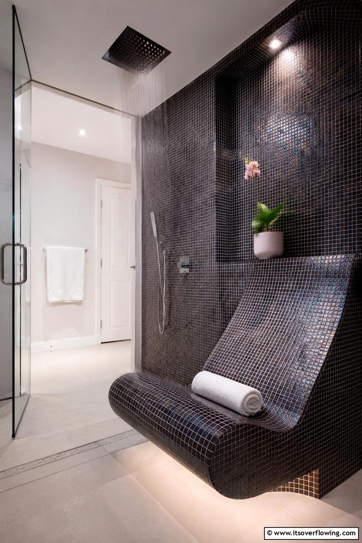 Ergonomic Reclined Bench - 30 Shower Bench Ideas for Functional Bathroom Designs