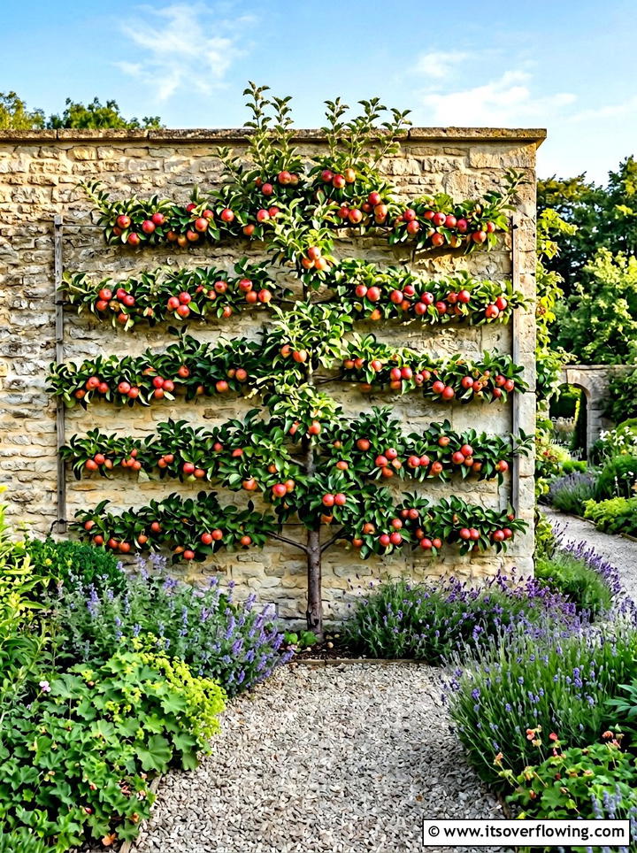 Espalier apple tree wall - 25 garden ideas with fruit trees