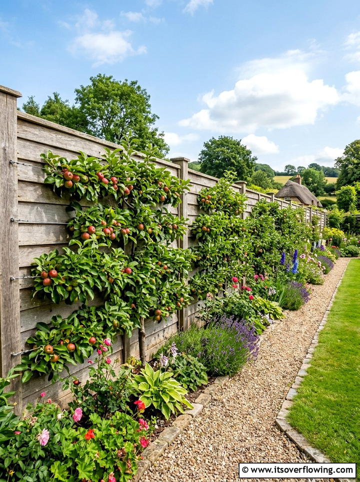 Espalier fruit trees on fence - 25 creative garden ideas with espalier trees