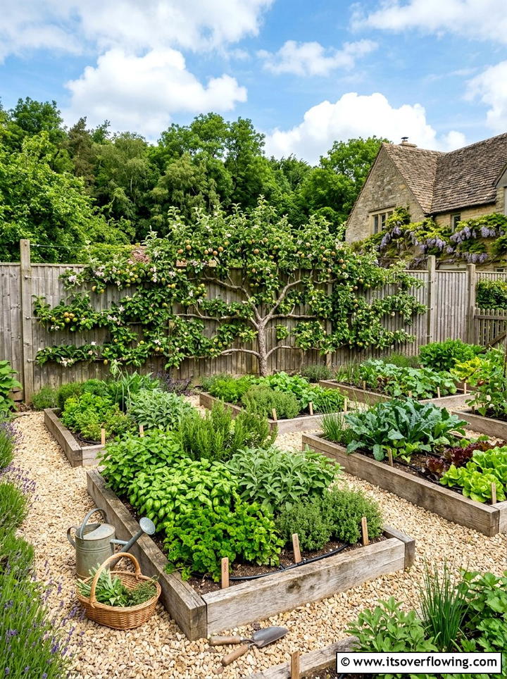 Espalier herb garden backdrop - 25 creative garden ideas with espalier trees