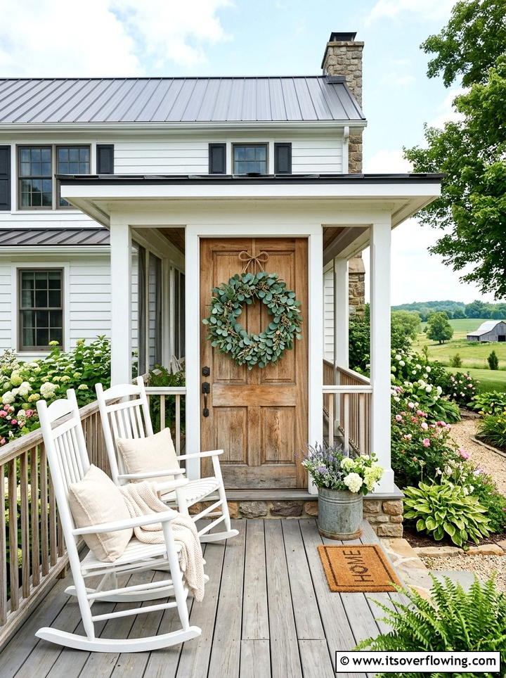 Eucalyptus wreath - 25 front porch decor ideas with year round greenery