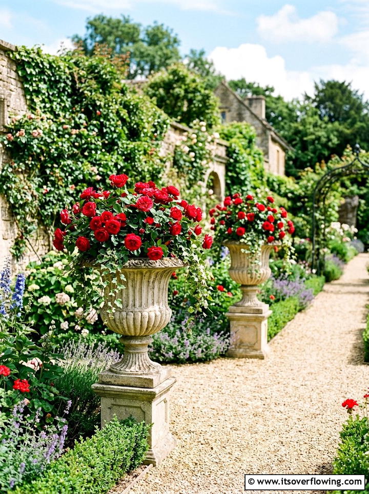 European Style Fluted Urns - 25 front porch decor ideas with pedestal planters