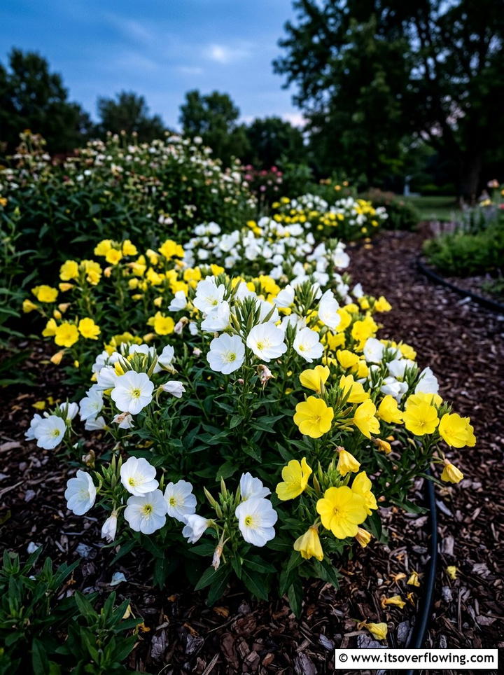 Evening Primrose Garden Bed - 25 creative garden ideas with moon gardens