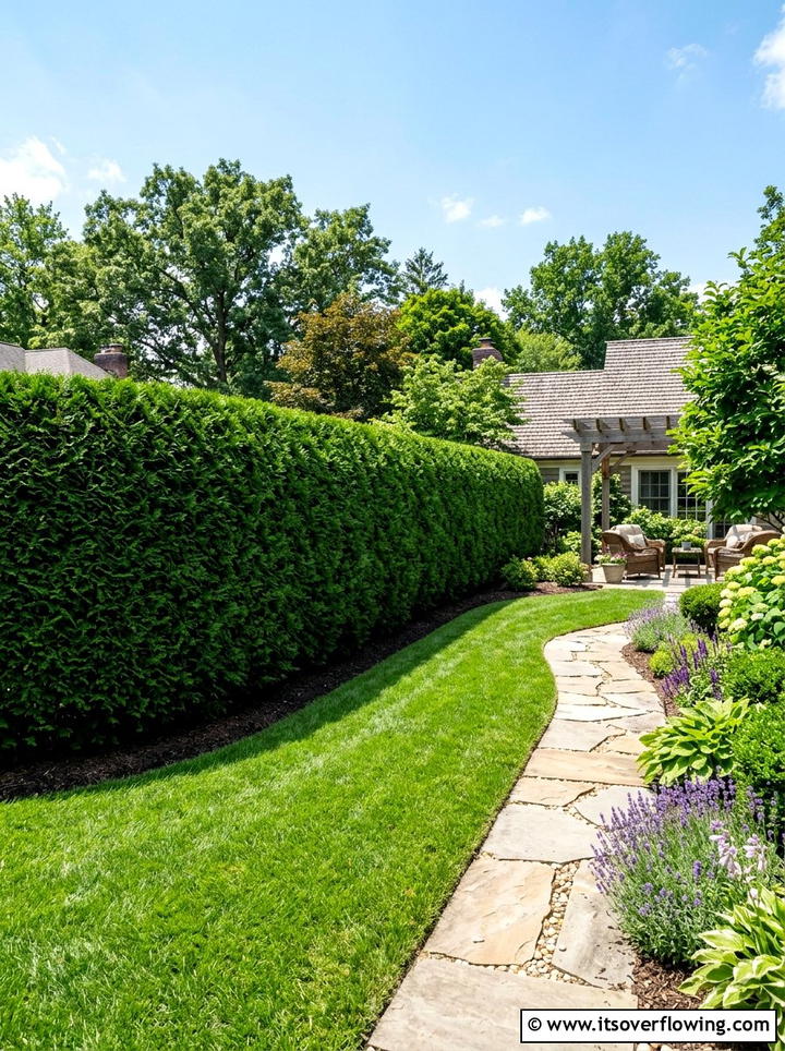 Evergreen Hedge - 25 garden ideas for privacy