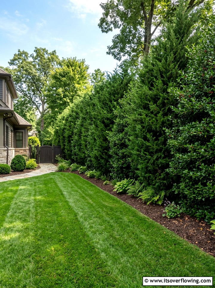 Evergreen Privacy Screen - 25 garden ideas with native plants