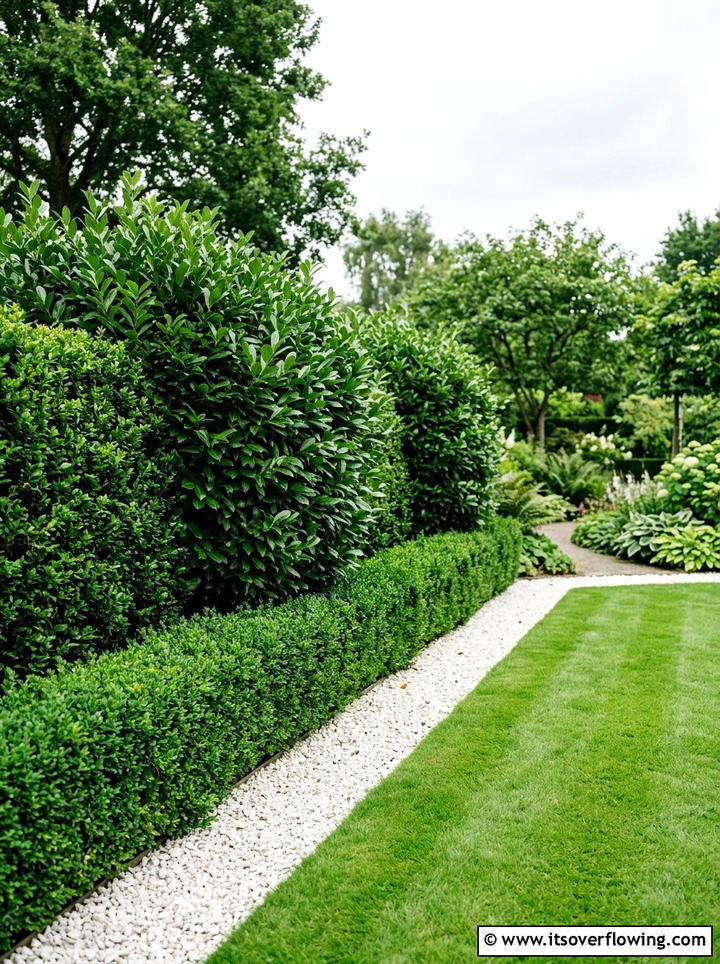 Evergreen Shrub Border - 25 garden ideas low maintenance
