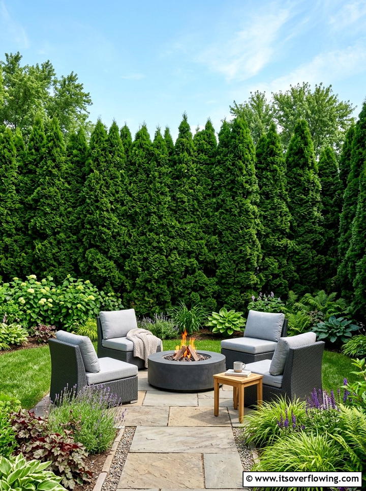 Evergreen Shrub Privacy - 25 backyard ideas with border plants