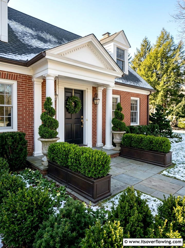 Evergreen shrubs for front porch - 25 front porch decor ideas with greenery
