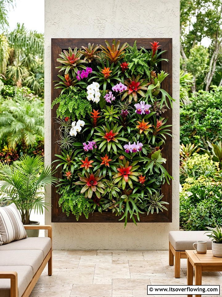 Exotic Plant Vertical Wall - 25 garden decor ideas for tropical gardens