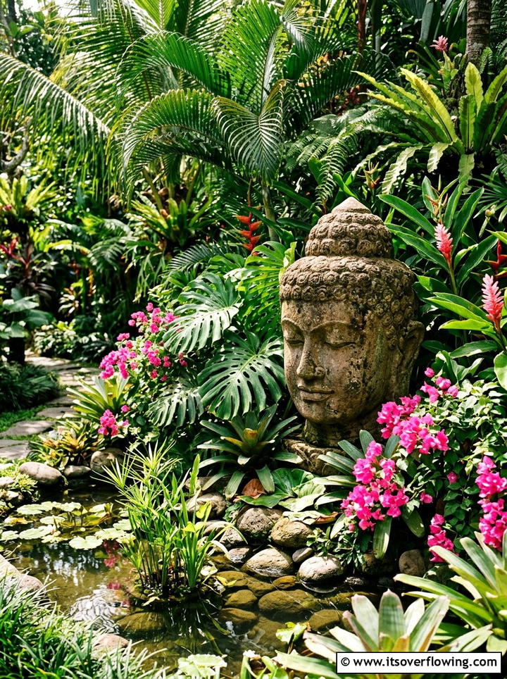 Exotic garden statues - 25 backyard decorating ideas with tropical accents