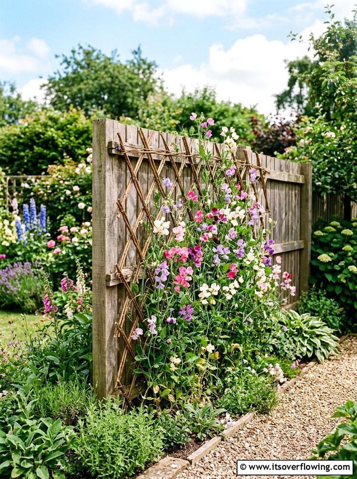 Expandable Willow Trellis For Fence - 25 small garden ideas with trellis