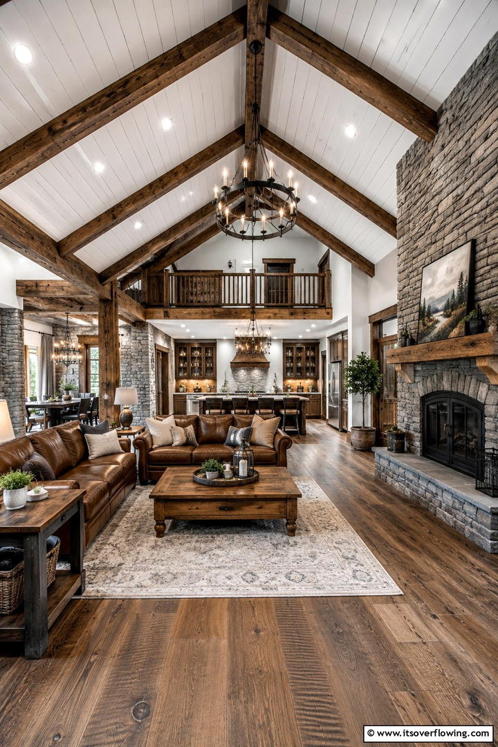 Exposed Beam Fusion - 30 Shiplap Ceiling Ideas to Add Farmhouse Charm Anywhere