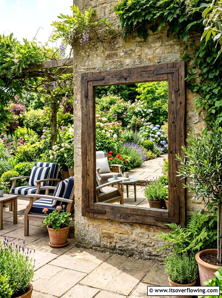 Exterior wall mirrors - 25 garden decor ideas for patios