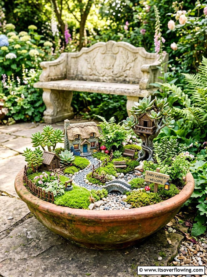 Fairy Garden Container - 25 garden decor ideas on a budget