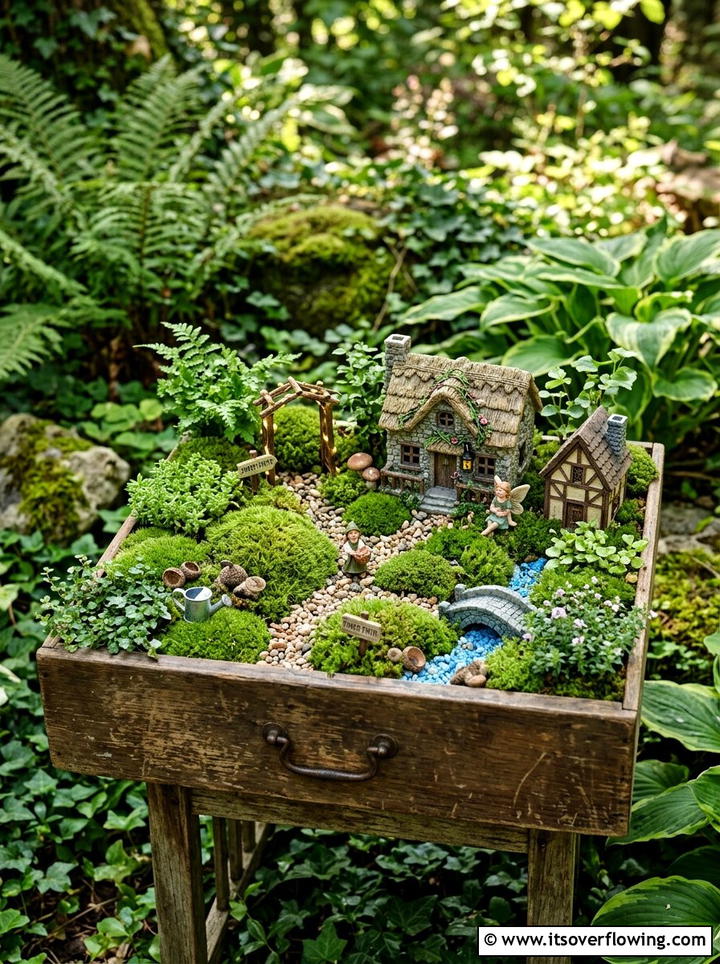 Fairy Garden Drawer - 25 upcycled garden ideas with old drawers