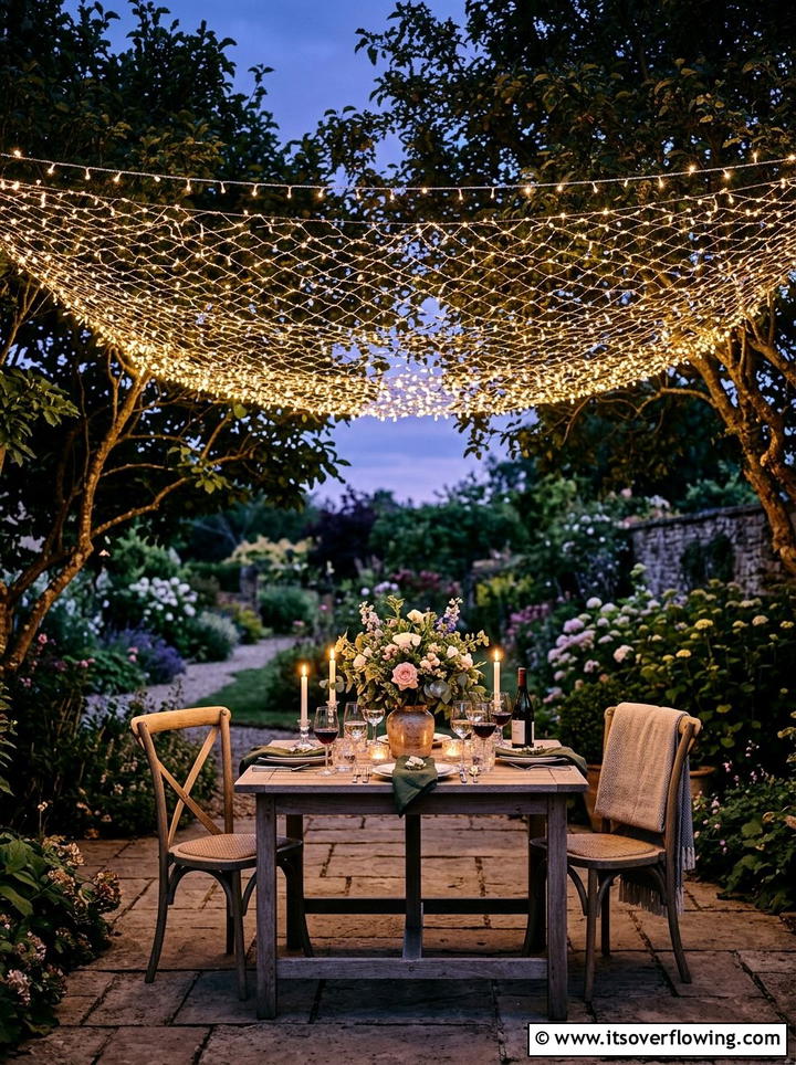 Fairy Light Canopy - 25 small garden ideas for quick makeover