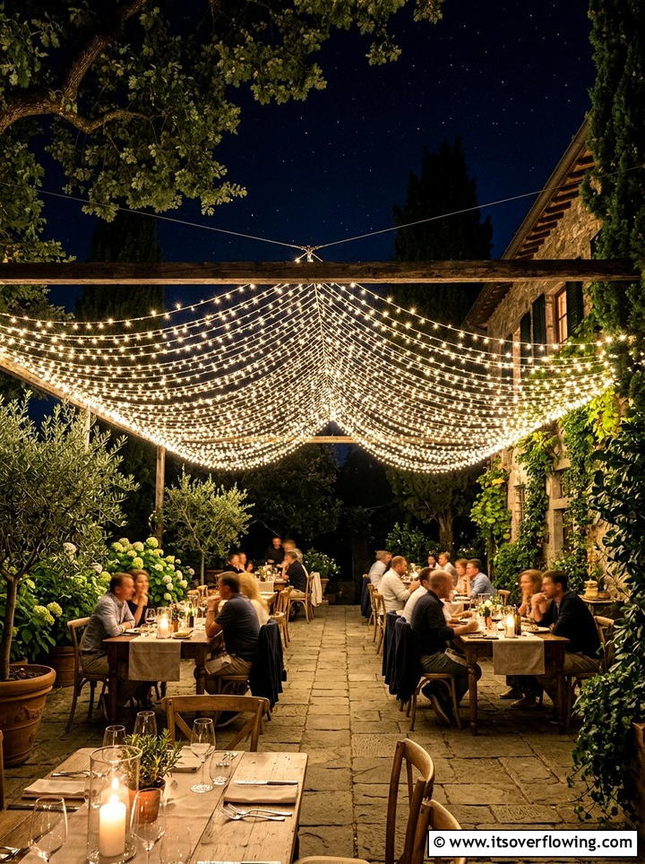 Fairy Light Canopy - 25 garden ideas for boho style