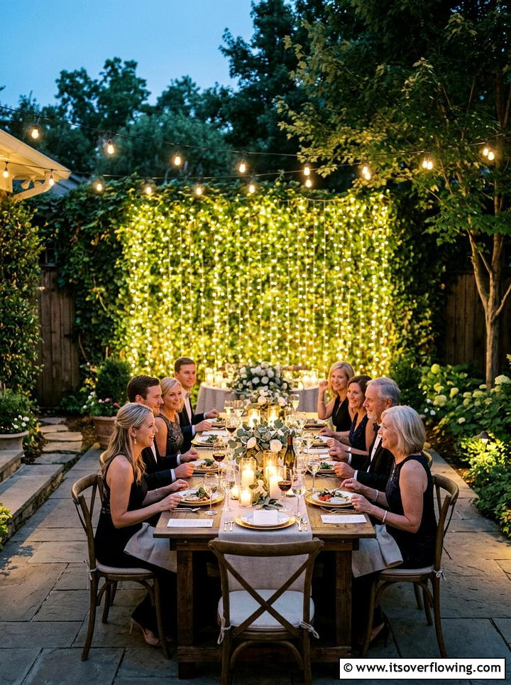 Fairy Light Curtains - 25 garden decor ideas with fence decorations