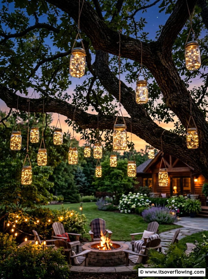 Fairy Light Jars For Trees - 25 garden decor ideas with hanging jars