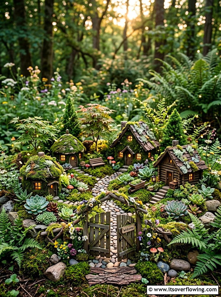 Fairy garden backdrop - 25 upcycled garden ideas with old gates