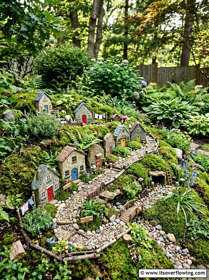 Fairy house rock - 25 garden decor ideas with painted rocks