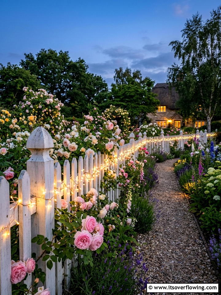 Fairy lights for garden fence - 25 small garden ideas with lighting