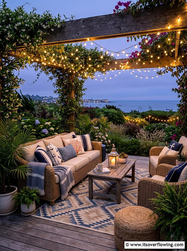 Fairy lights for seating area - 25 garden decor ideas with fairy lights