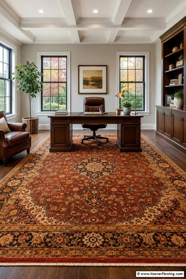 Fall Colors Office Area Rug - 50 Fall Office Decor Ideas for A Sleek, Calm Workspace