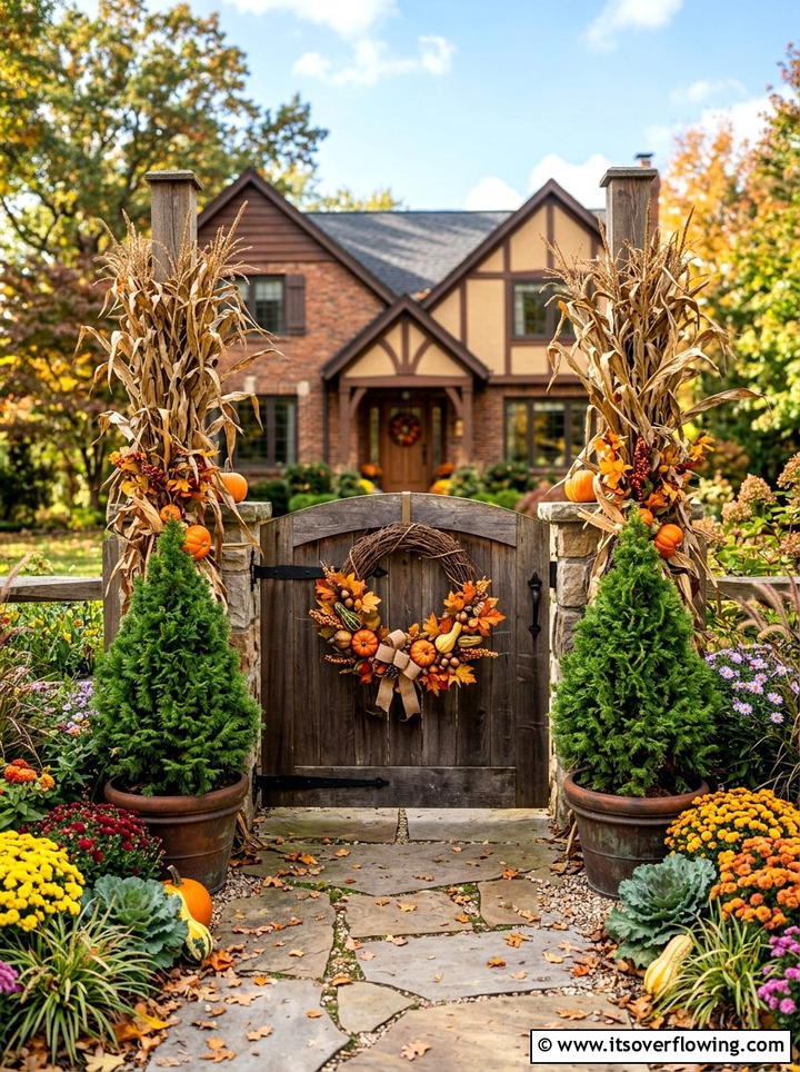 Fall Entryway Garden - 25 garden decor ideas with fall decor